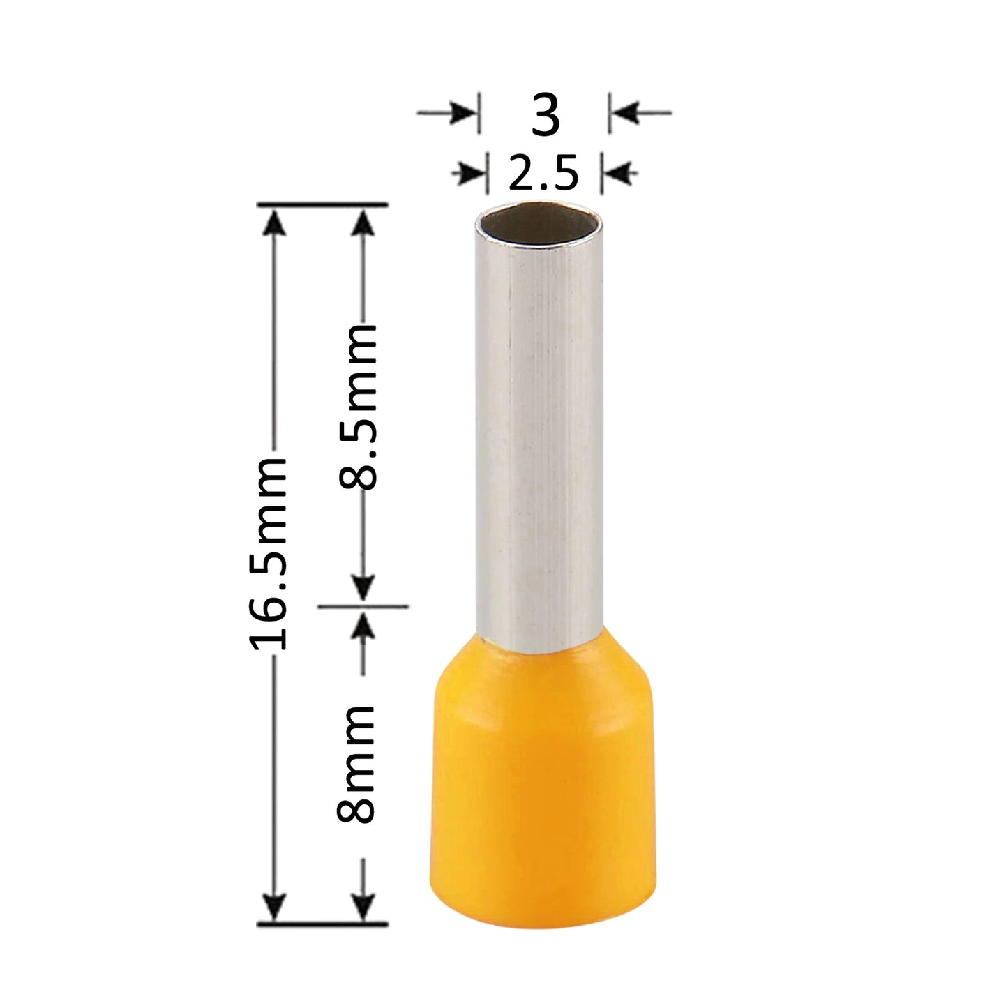 Terminales ferrule 6mm2 10awg 100un