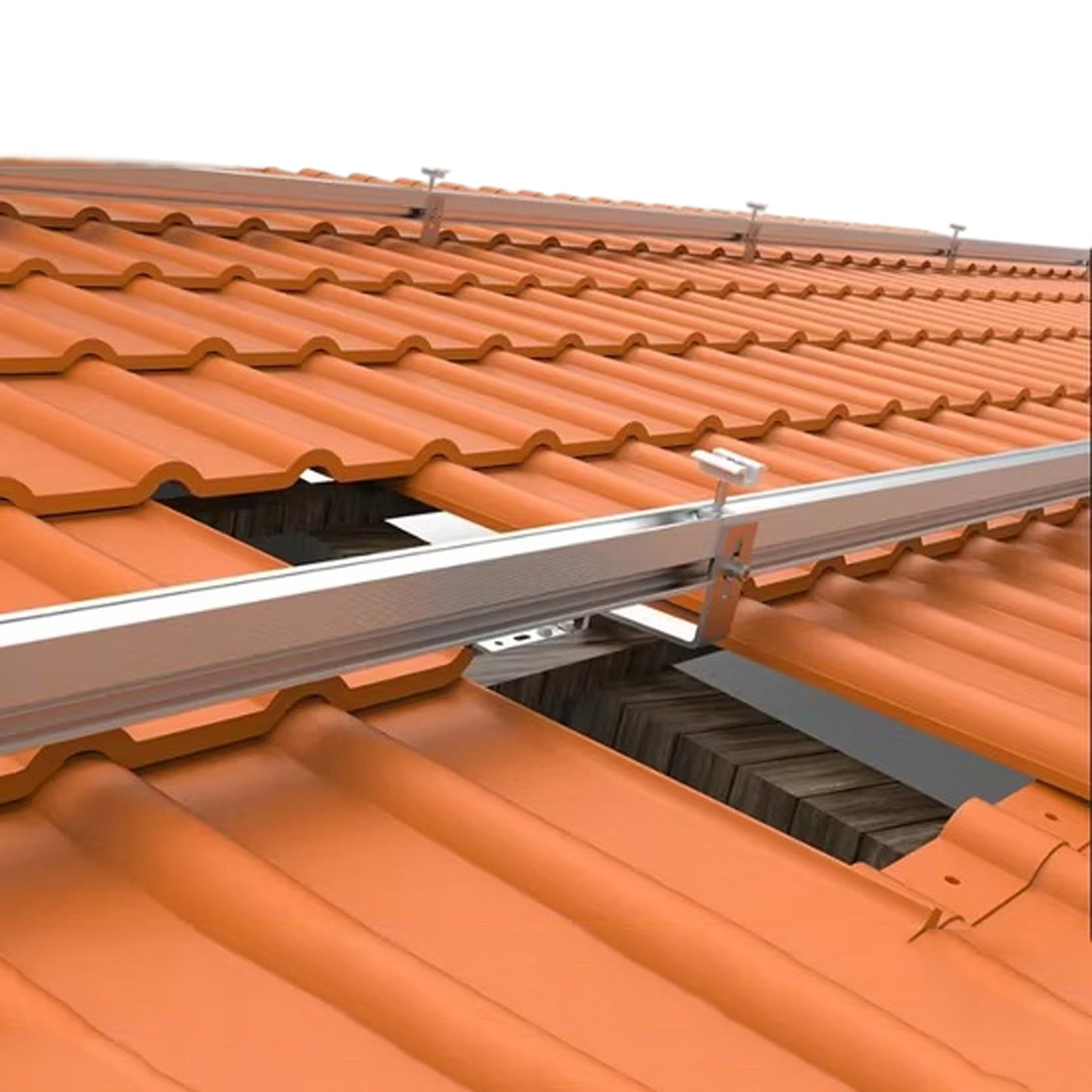 Estructura 8 Paneles Solares Techo Tejas