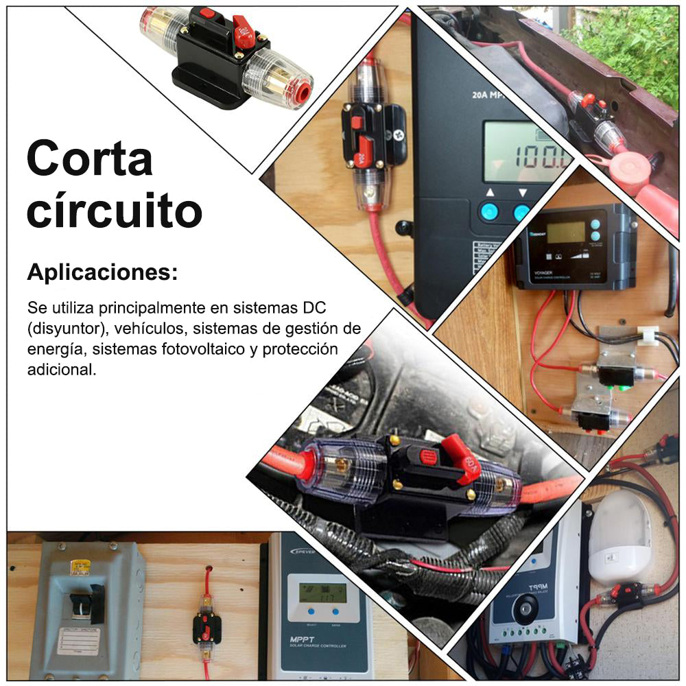 Disyuntor Fusible De Reinicio Solar 80a 12/24v Dc