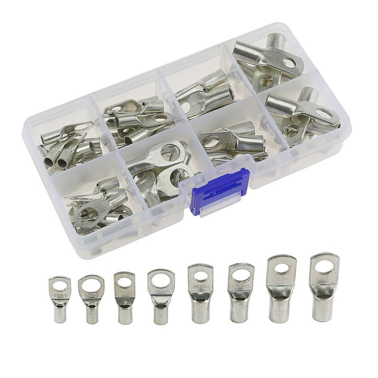 Kit 60 Terminales Ojo Batería Cable Sc Con Caja