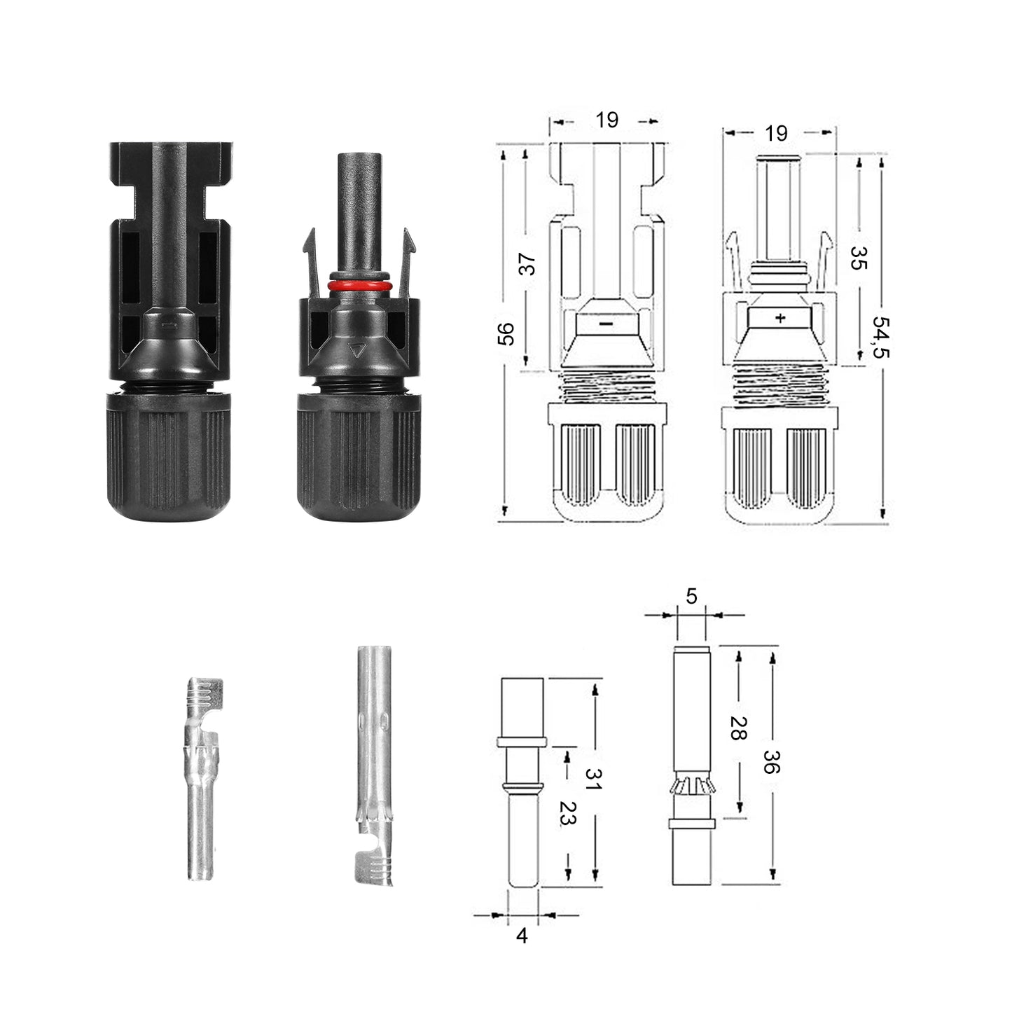 10 Pares Conector Mc4 Macho Hembra