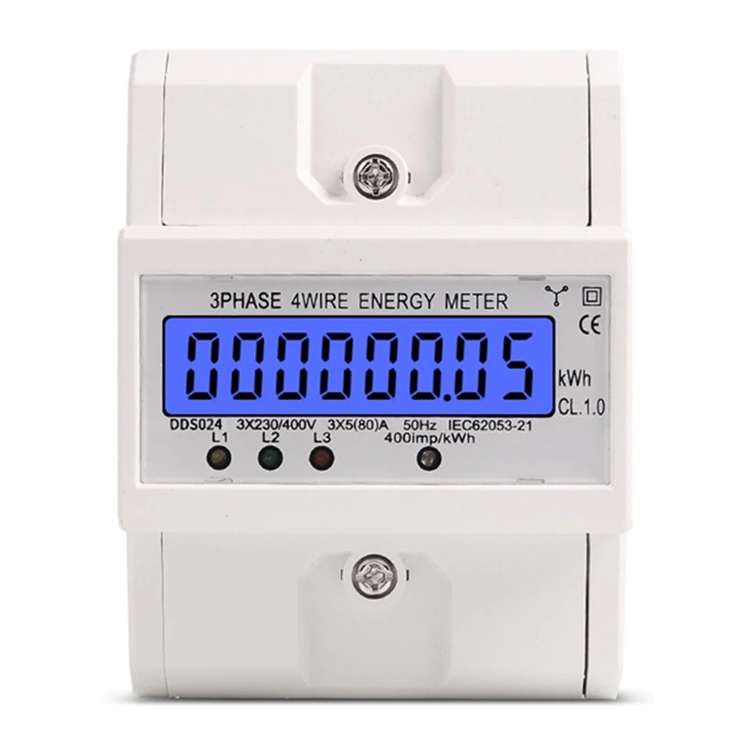 Medidor Trifasico Digital Kwh Riel Din 4 Polos 80a