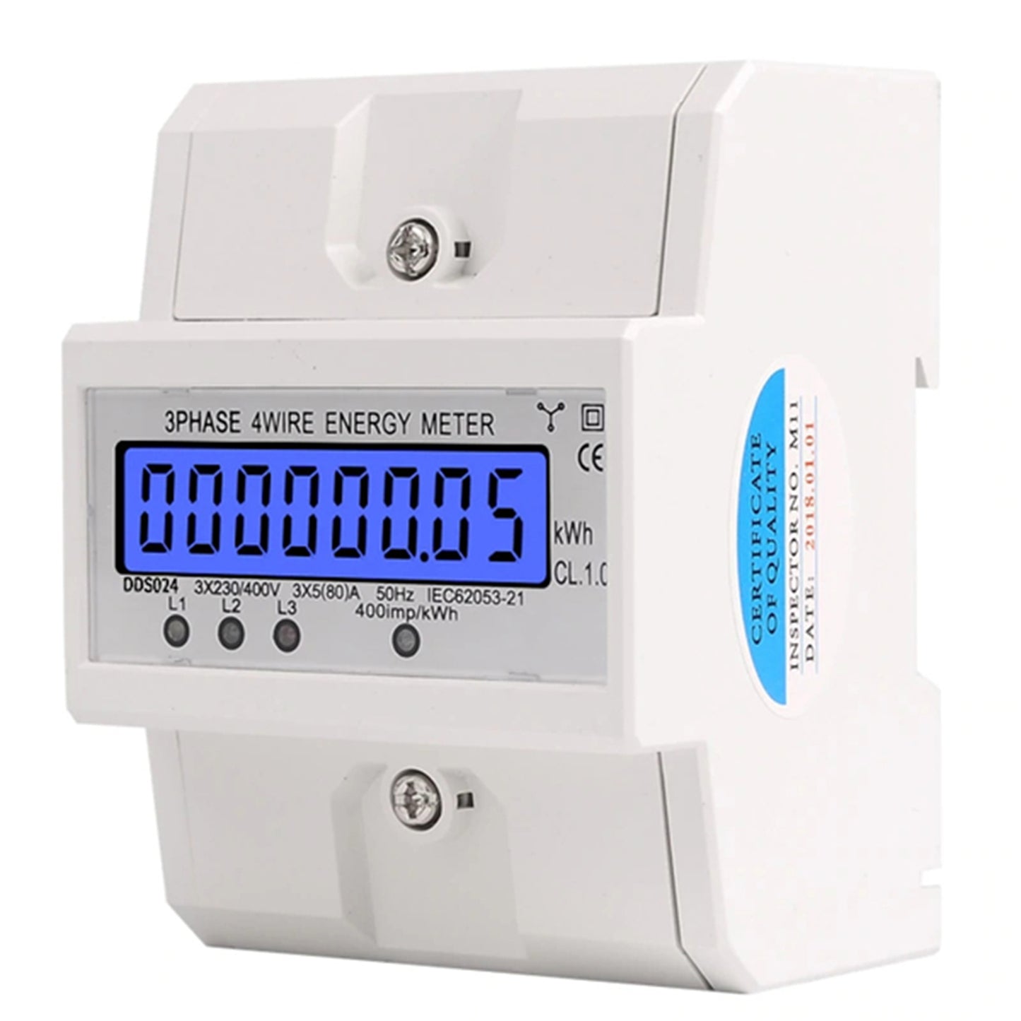Medidor Trifasico Digital Kwh Riel Din 4 Polos 80a