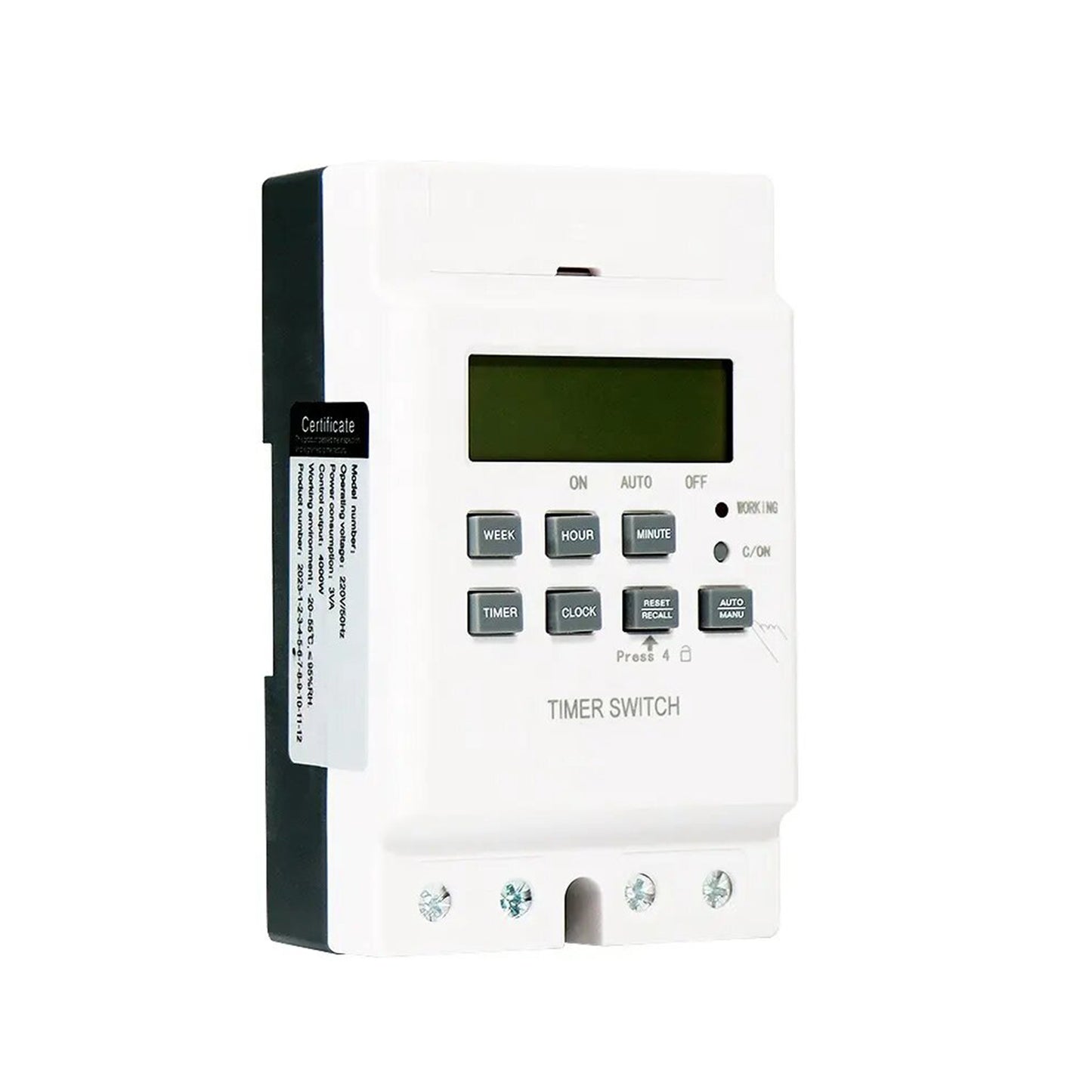 Temporizador Digital Programable Riel Din 220V 25A