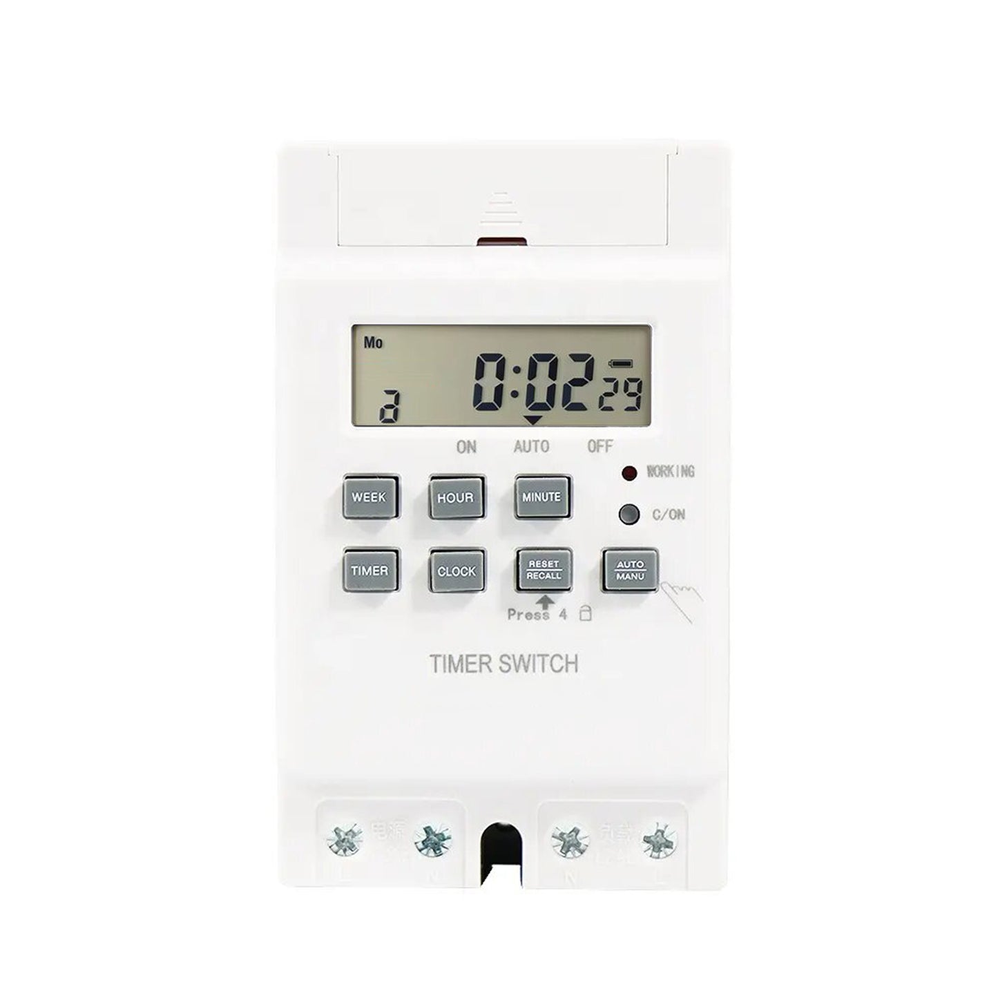 Temporizador Digital Programable Riel Din 220V 25A