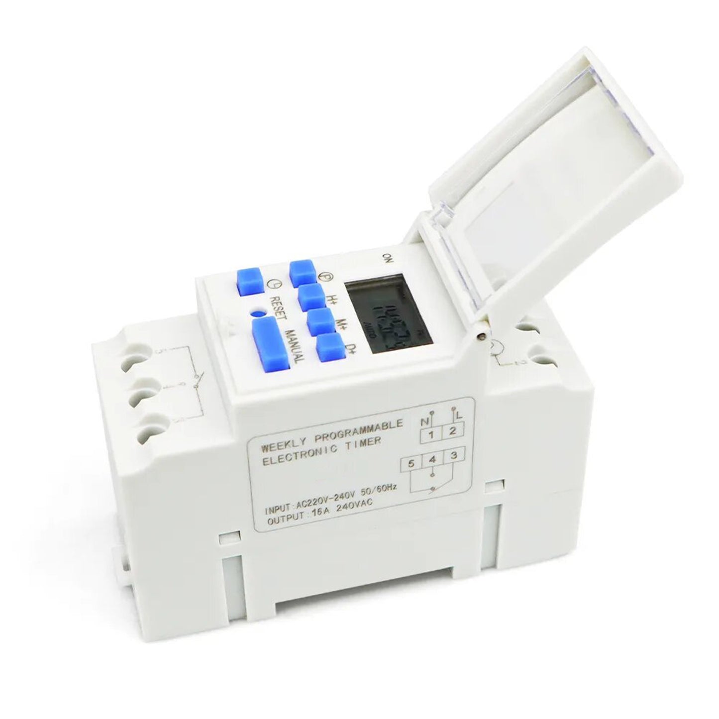 Timer Digital Programable Riel Din 220V 16A