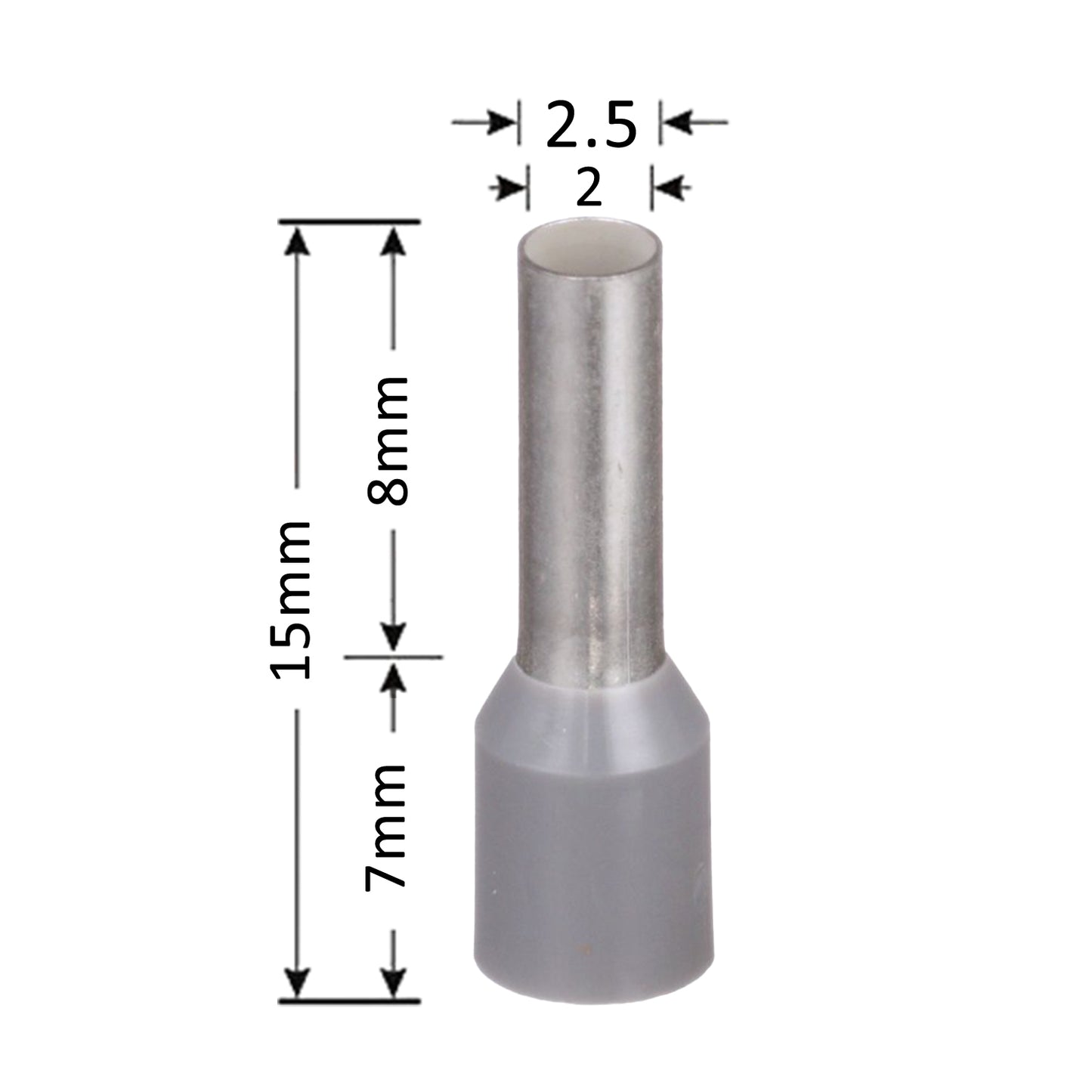 Terminales ferrule 4mm2 12awg Gris 100un