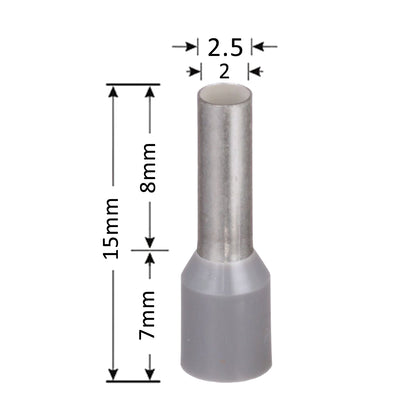 Terminales ferrule 4mm2 12awg Gris 100un