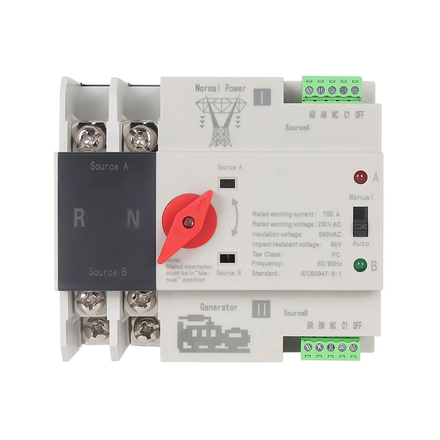 Interruptor Transferencia Automática Ats 100a 220v Generador