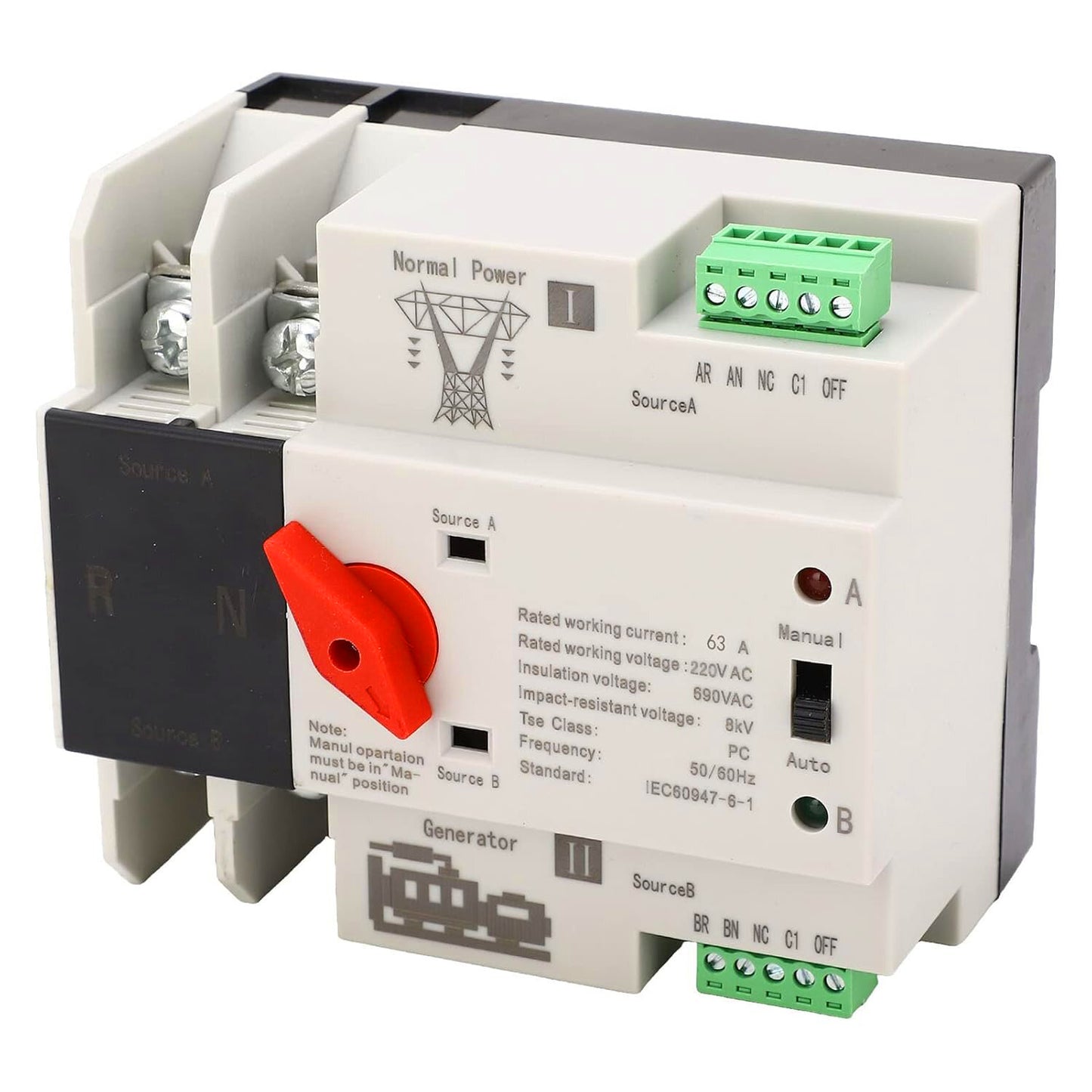Interruptor Transferencia Automática Ats 63a 220v Generador
