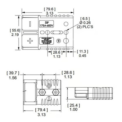 Conector Anderson 175a 600v Negro