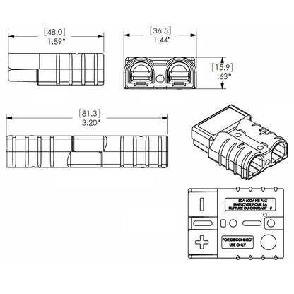 Conector Baterías Anderson 50a 8-16mm2 - Soliot