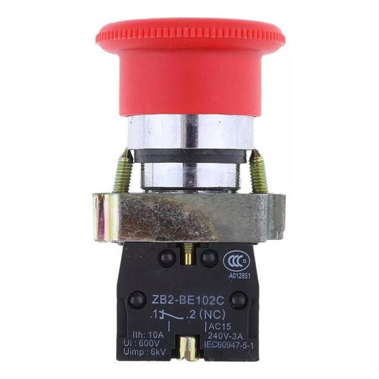 Pulsador De Emergencia Tipo Hongo 40mm Nc