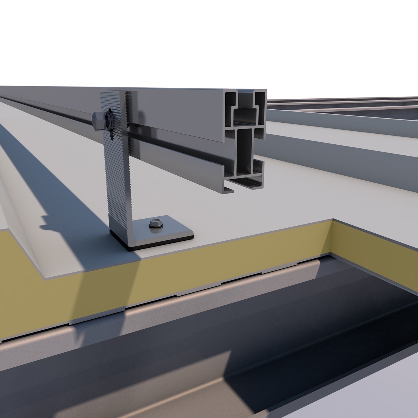 Estructura Montaje 6 Paneles Solares Techo Plano