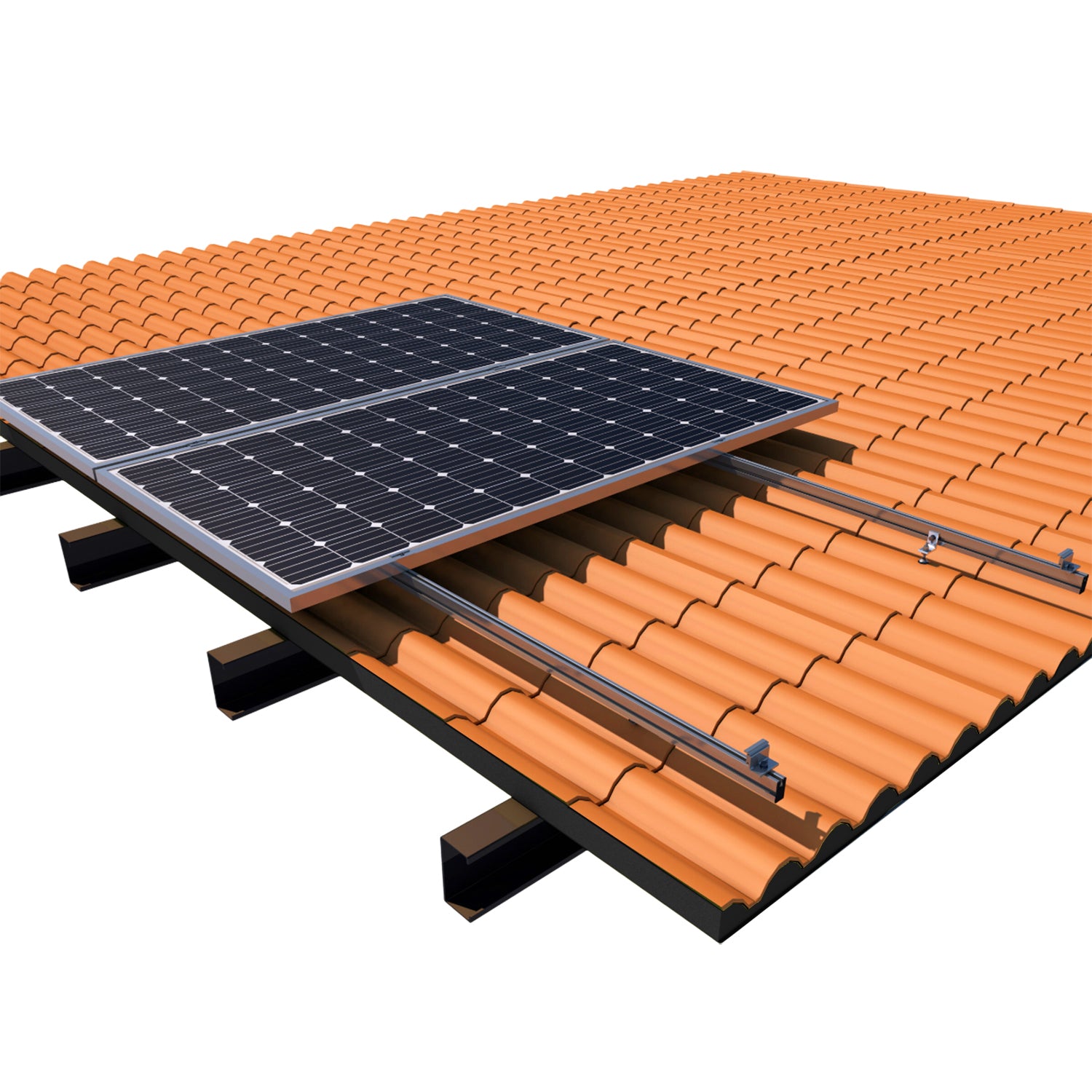 Estructura 4 Paneles Solares Techo Tejas – Soliot