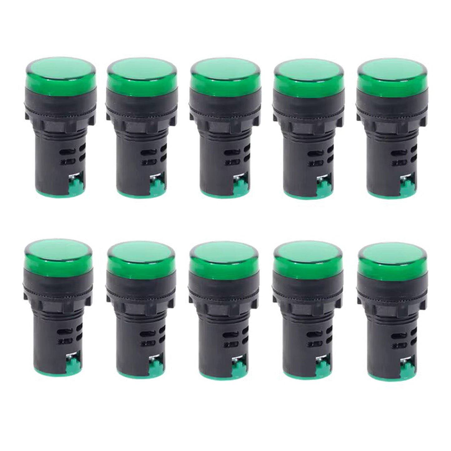 Luz Piloto Led Verde 22mm 220v Pack 10 Unidades