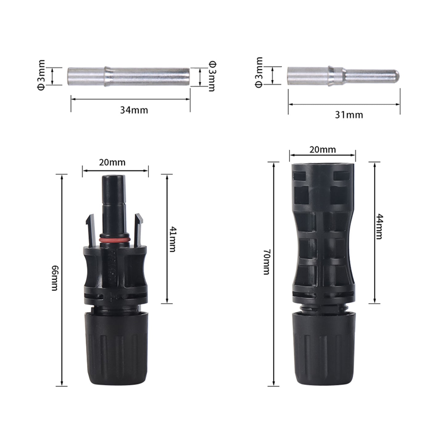 Par Conector Mc4 10mm2 1500v 50A
