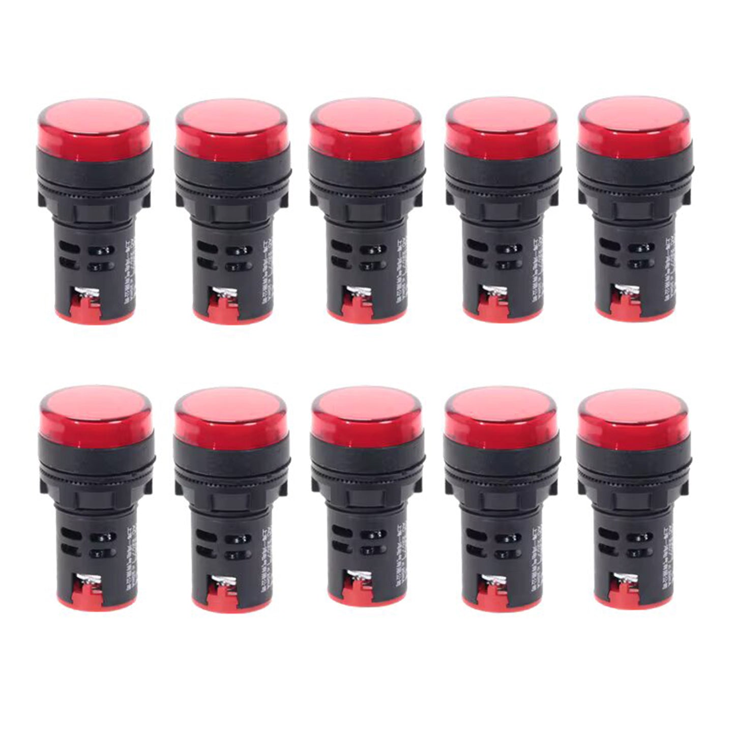Luz Piloto Led Rojo 22mm 220v Pack 10 Unidades
