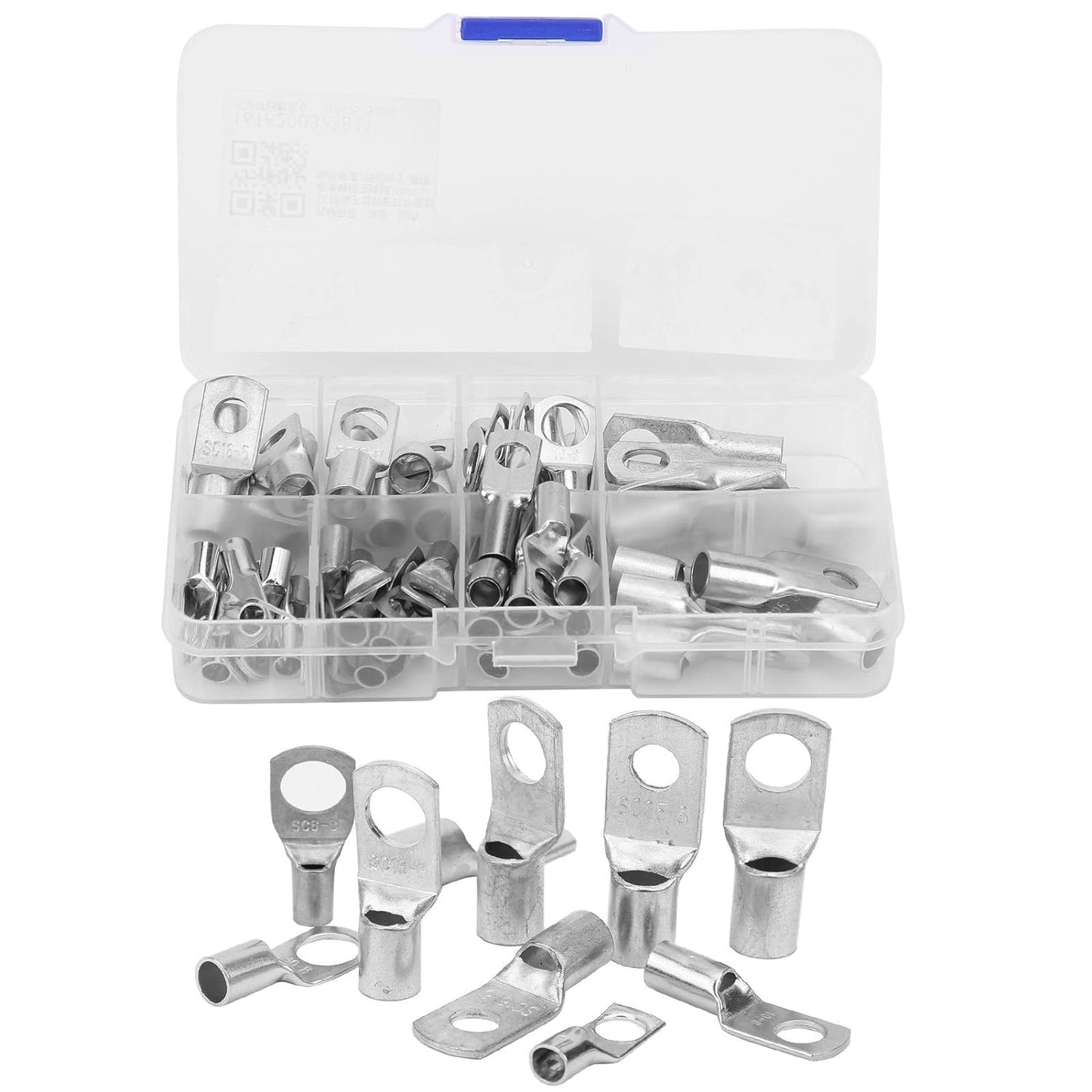 Kit 60 Terminales Ojo Batería Cable Sc Con Caja