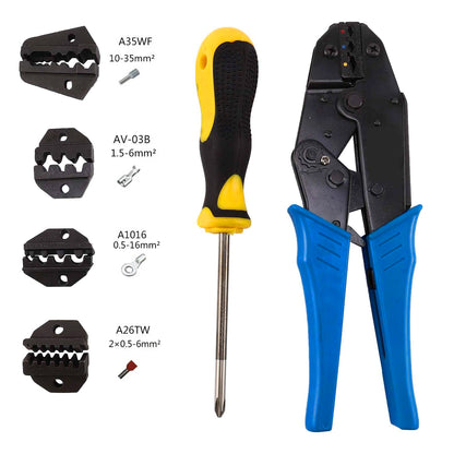 Kit Crimpadora Con 4 Troqueles Intercambiables 0.5-35mm2