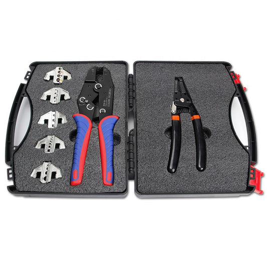 Set Alicate Crimpadora 5 Troqueles 0.25-10mm2 Con Pelacable