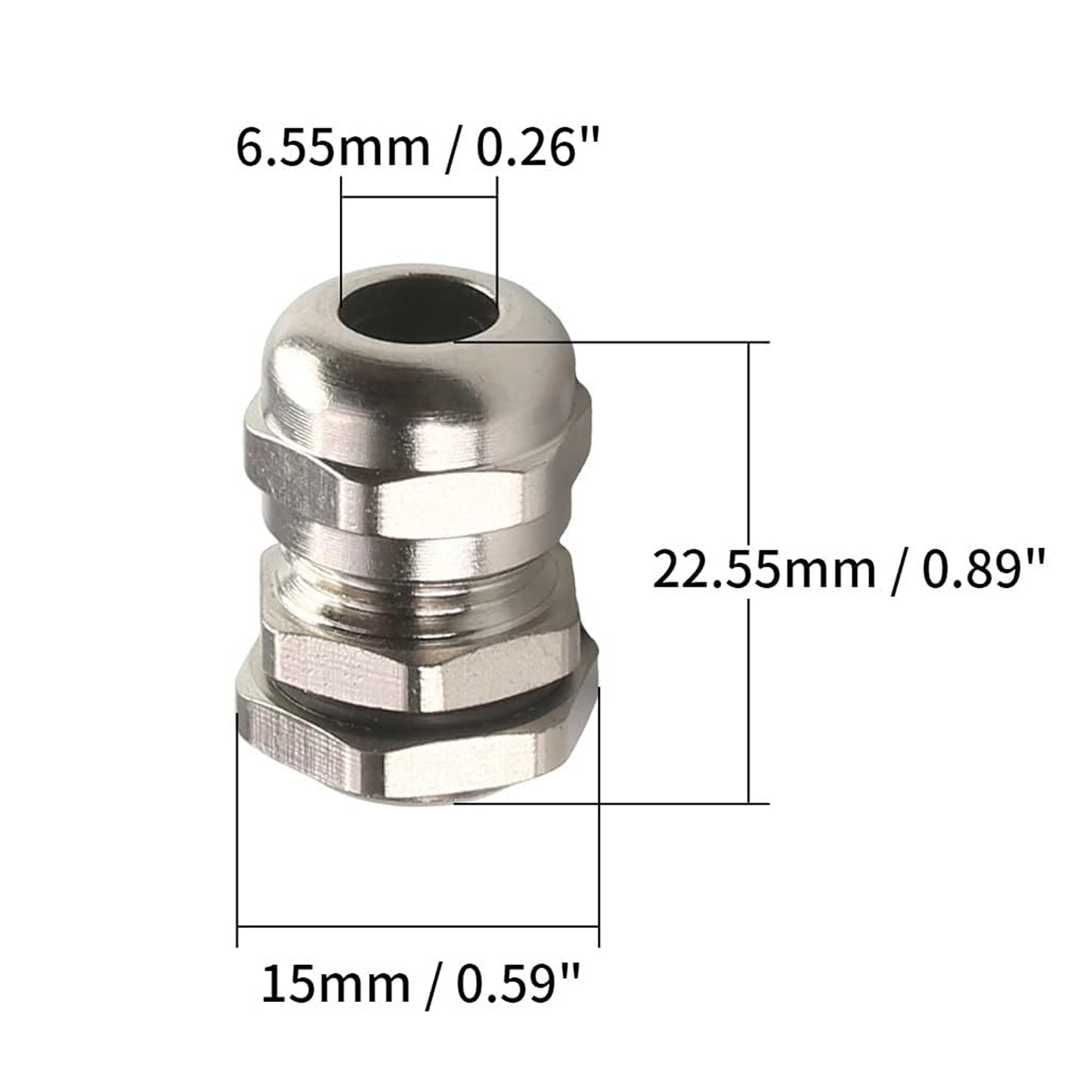 Prensa Estopa Metalica Pg7 3,5 A 6,5mm 10 Unidades