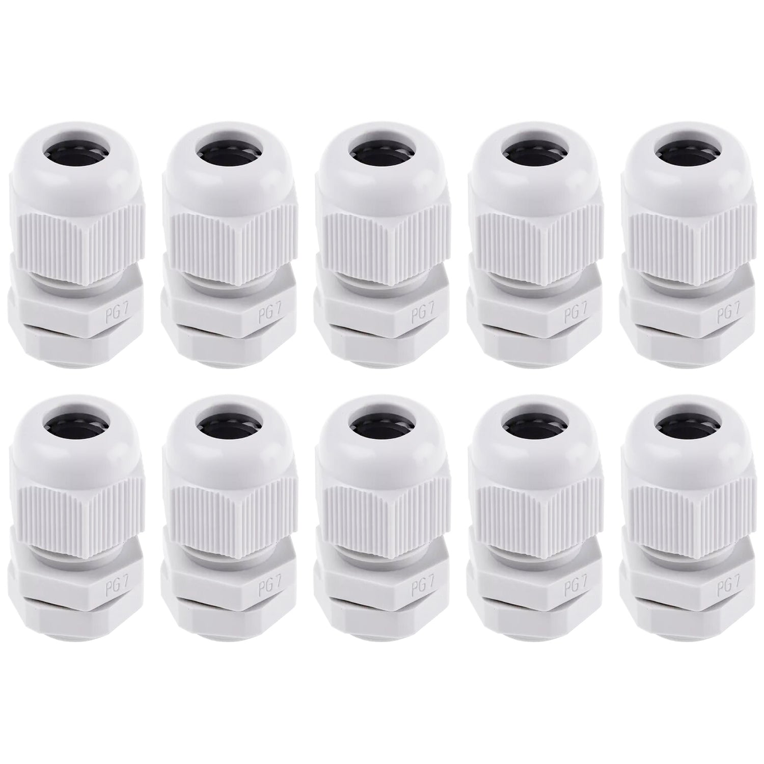 10 Pressacavi PG7 In Plastica Nera - Impermeabili, Per Cavi Diametro 3-6,5mm - Uxcell