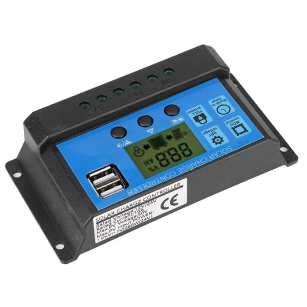 Regulador Carga Solar Digital 12v 24v 10a 2usb