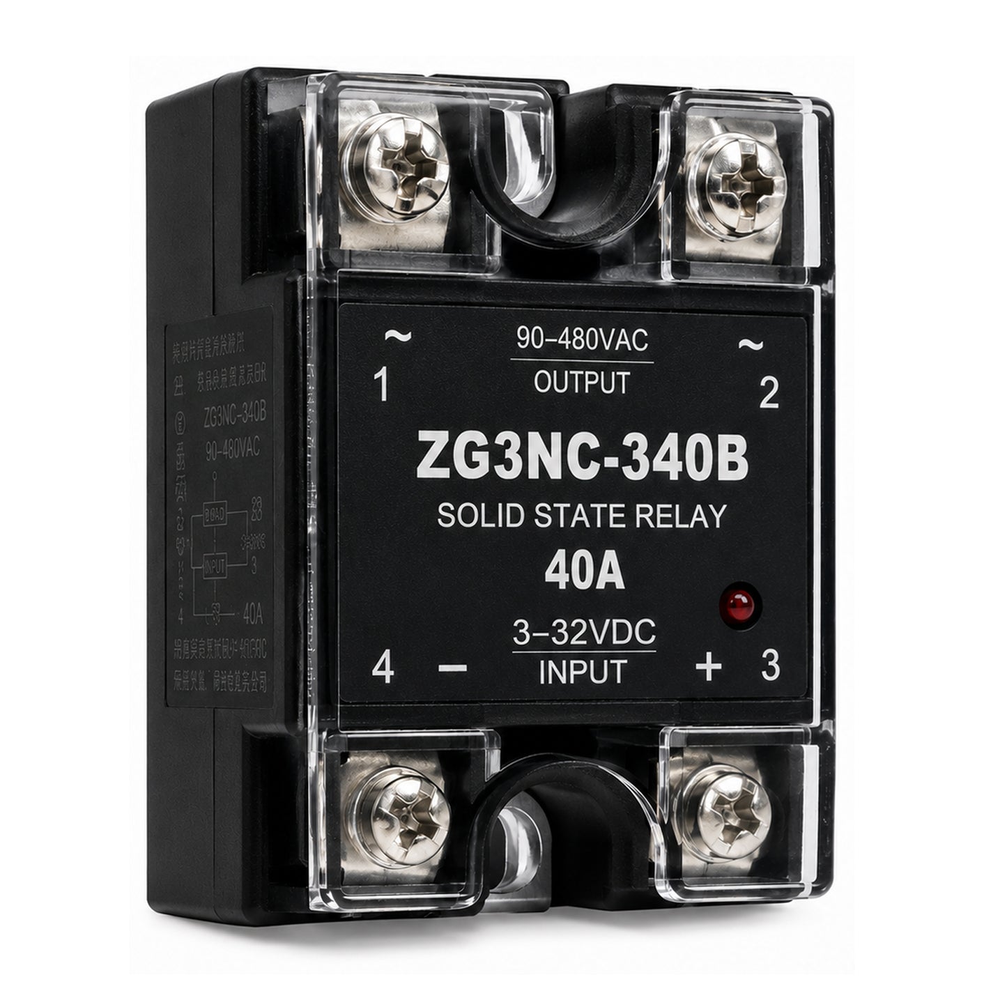 Relé Estado Solido 40A 250V 3 a 32 VDC 90 a 480 VA