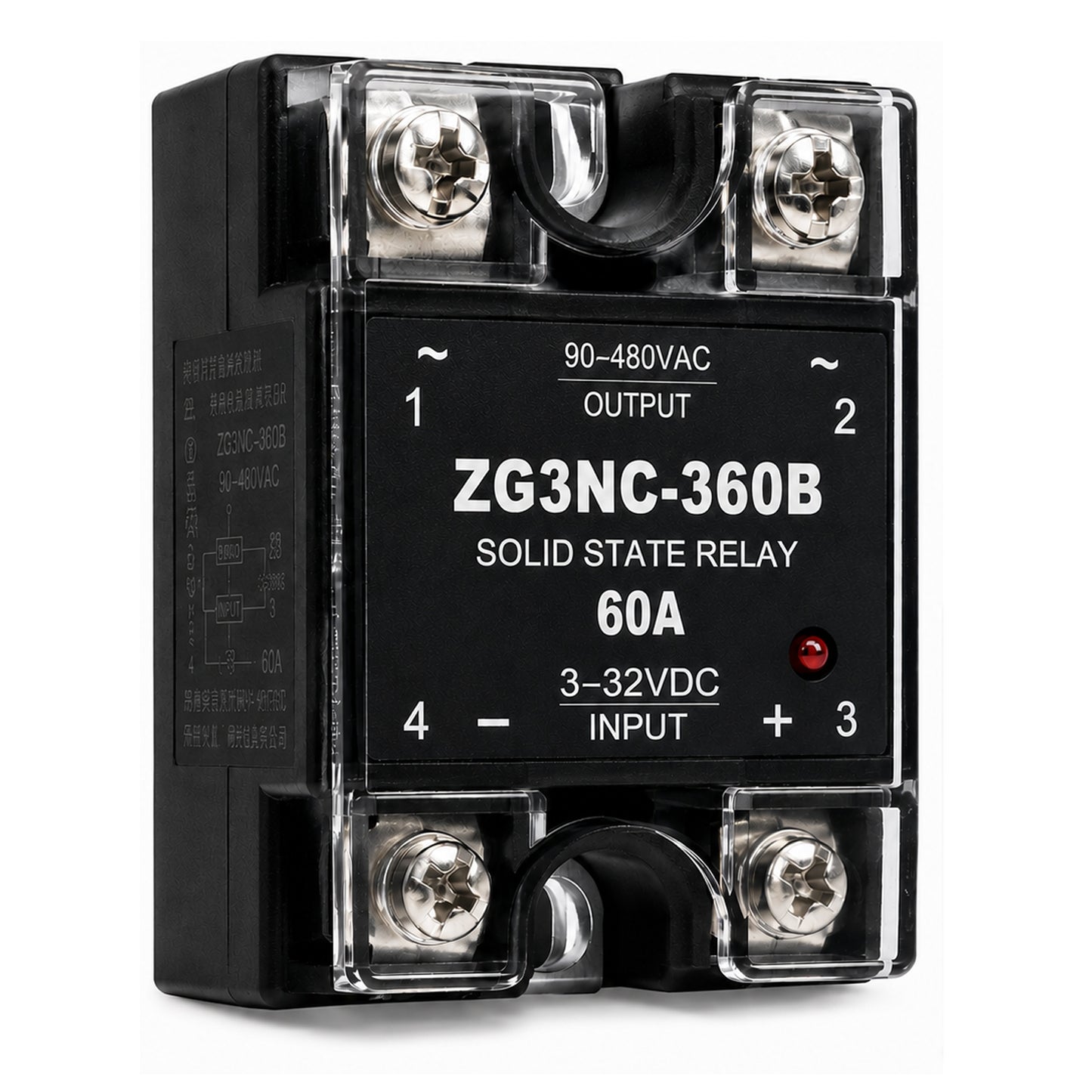 Relé Estado Solido 60A 250V 3 a 32 VDC 90 a 480 VA