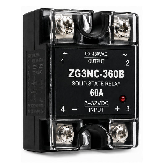 Relé Estado Solido 60A 250V 3 a 32 VDC 90 a 480 VA