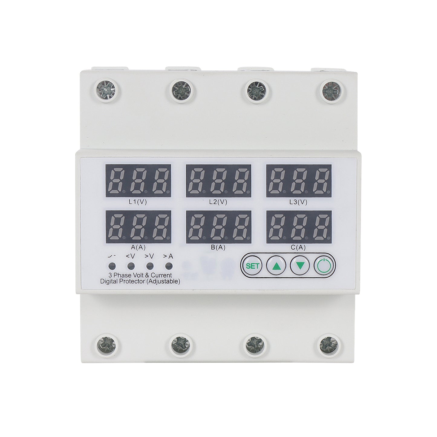 Relé Protector Trifásico 4P 380V Voltaje Ajustable
