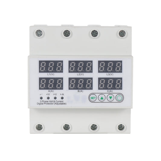 Relé Protector Trifásico 4P 380V Voltaje Ajustable
