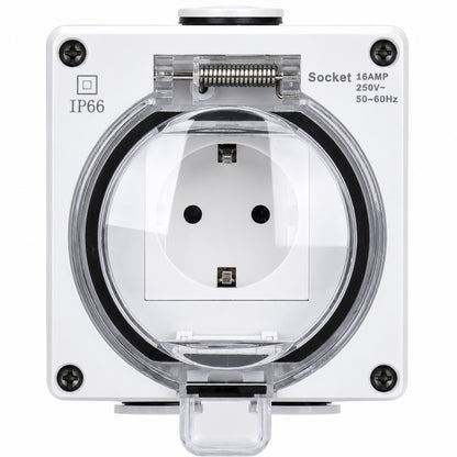 Tomacorriente Schuko Hidrobox Exterior IP66 16A 250V