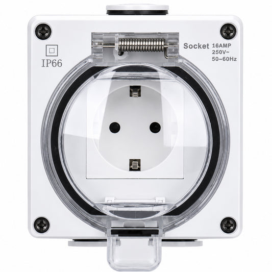 Tomacorriente Schuko Hidrobox Exterior IP66 16A 250V