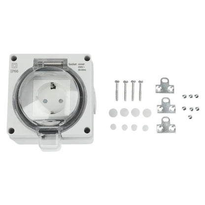 Tomacorriente Schuko Hidrobox Exterior IP66 16A 250V