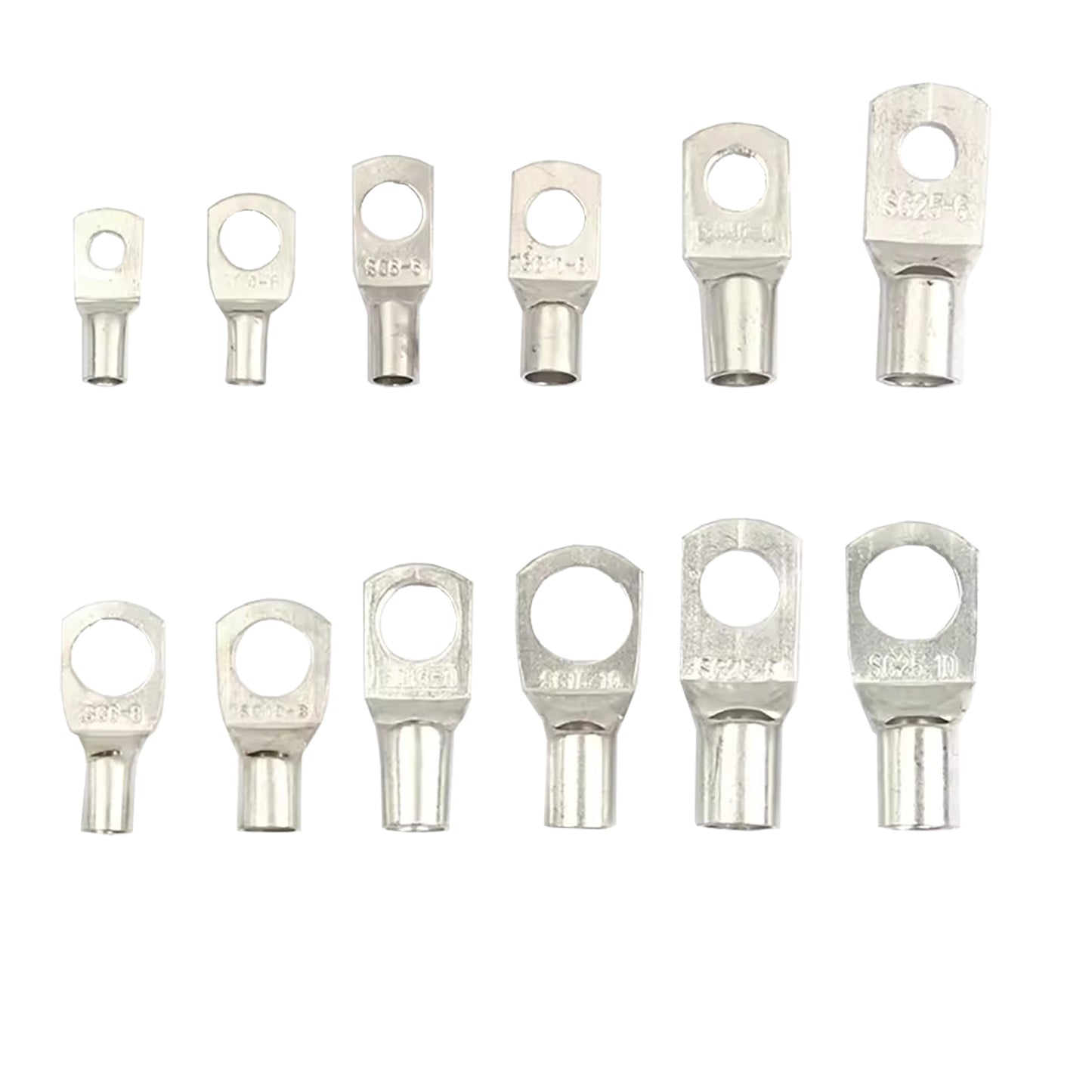 Kit 100 Terminales Ojo Batería Cable Sc Con Caja