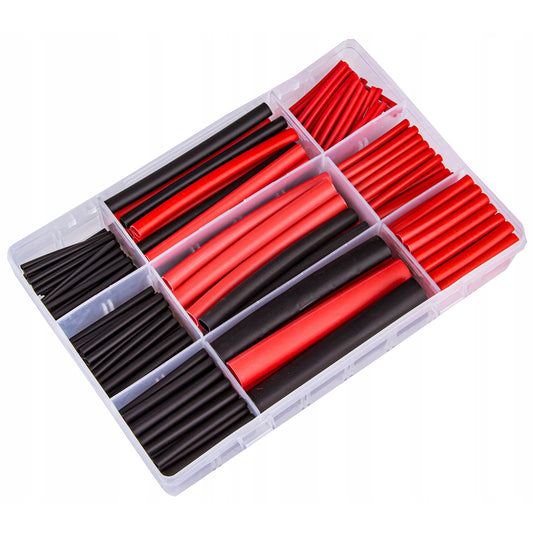 Set 150 Tubos Termoretractil Aislante Rojo Negro
