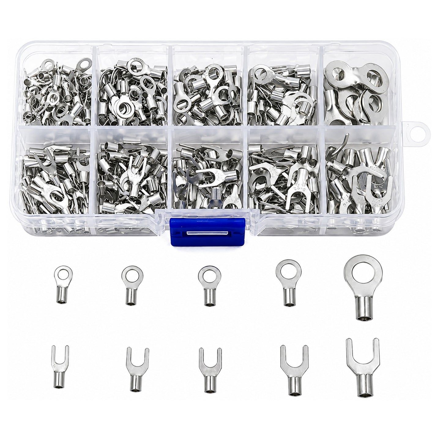 Kit 320 Terminales Ojo Batería Cable Tipo U Con Caja