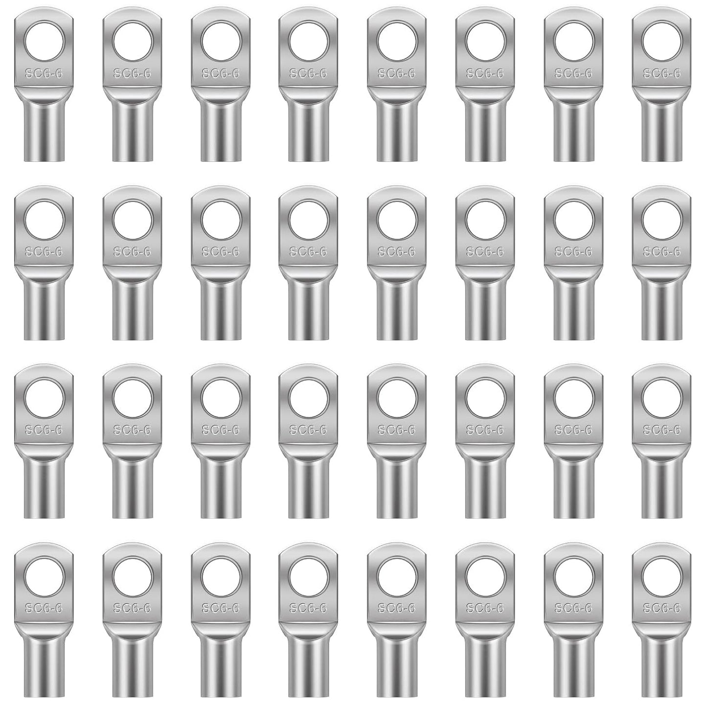 Pack 100 Terminales Ojo Batería Cable 6mm2 6,4mm Sc6-6