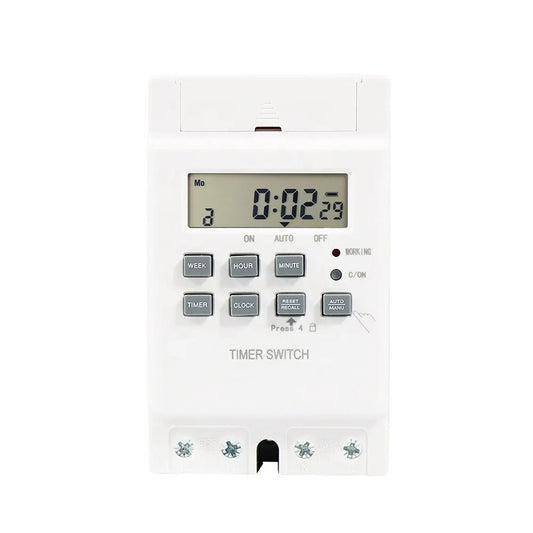 Temporizador Digital Programable Riel Din 220V 25A